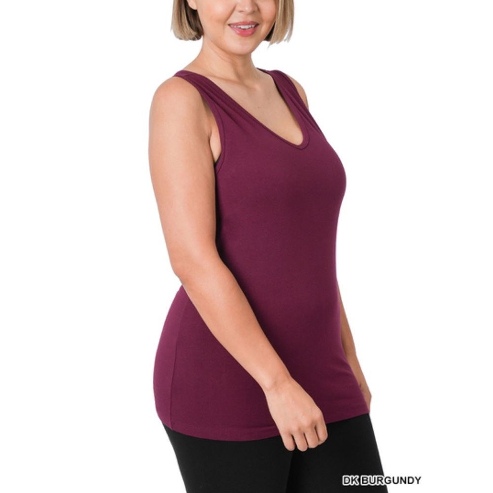 PLUS COTTON SPANDEX RACERBACK TANK TOP - Picture 2 of 3
